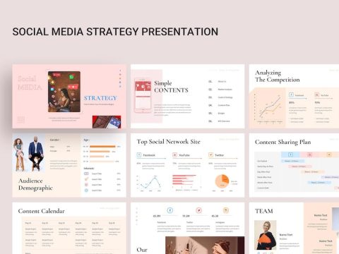 Social Media Strategy Google Slides Presentation 45SYH3C