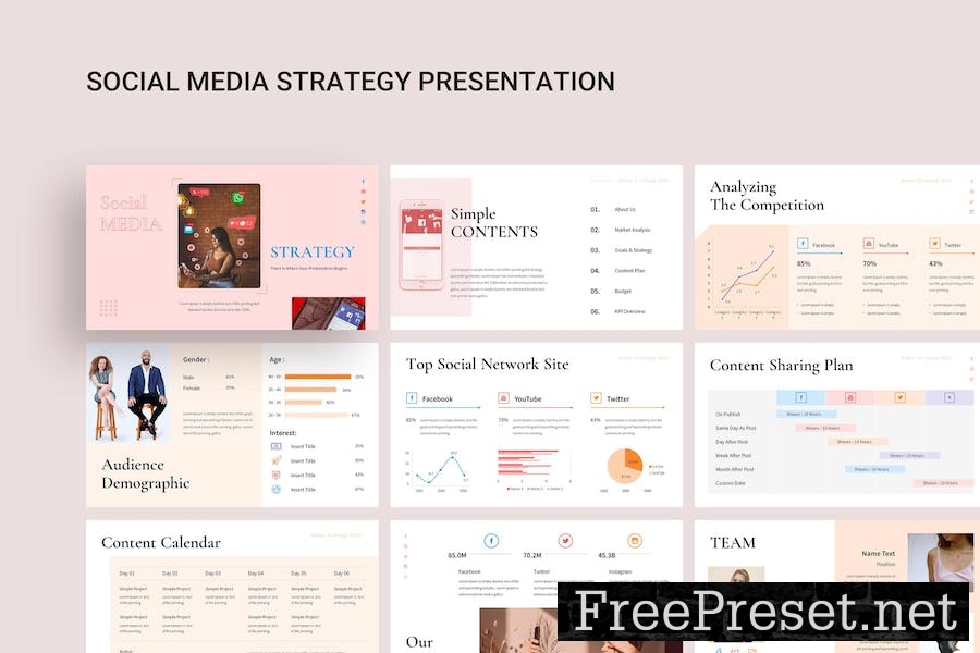 Social Media Strategy Google Slides Presentation 45SYH3C