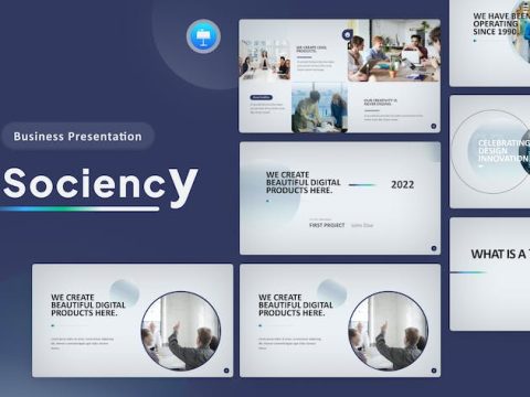 Sociency Blue Modern Multipurpose Keynote