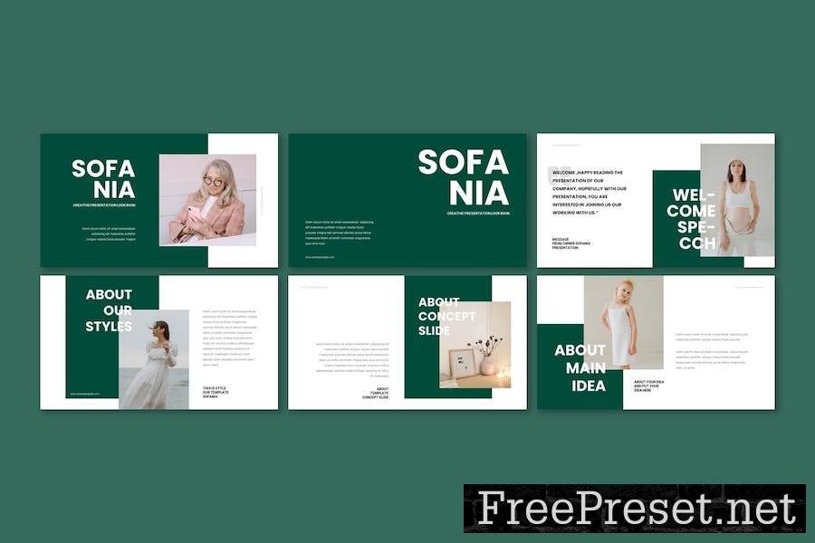 Sofania - Creative Lookbook Google Slides Template JVCB9UP