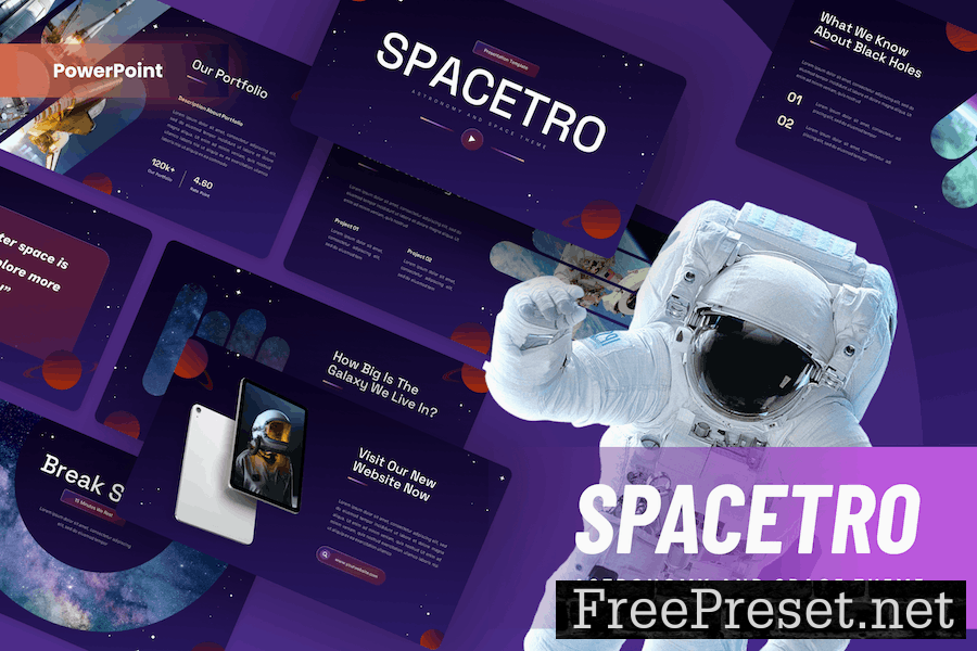 Spacetro - Astronomy & Space Powerpoint Template XCU5HXX