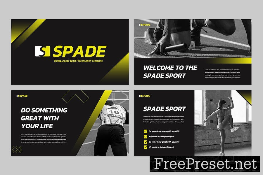 SPADE - Sport & Fitness Google Slides Template HQFQ67D