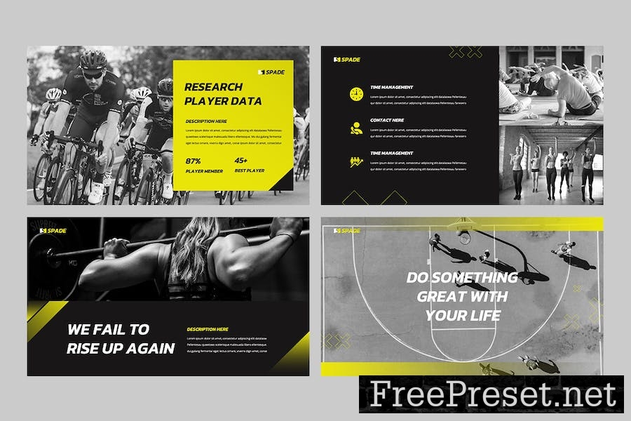 SPADE - Sport & Fitness Google Slides Template HQFQ67D