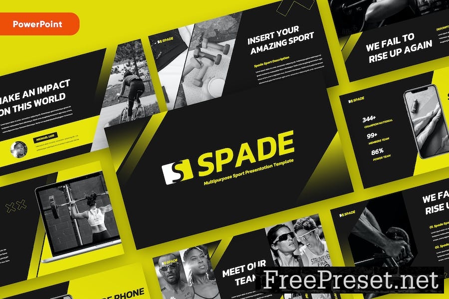 SPADE - Sport & Fitness Powerpoint Template ZJF2UH3