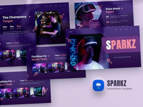 Sparkz - Esport & Gaming Keynote Template KY5829S