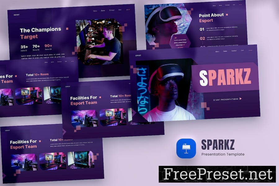 Sparkz - Esport & Gaming Keynote Template KY5829S