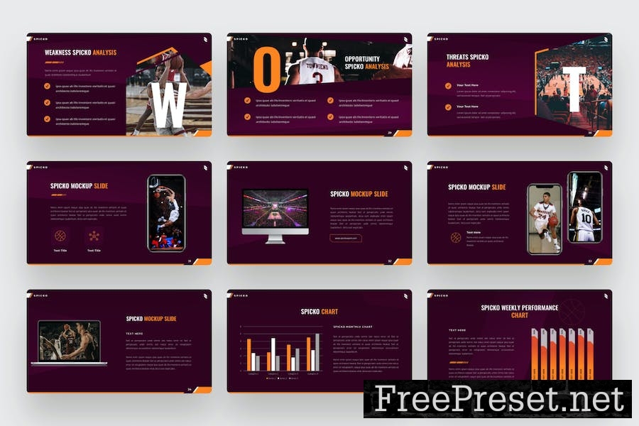 Spicko - Google Slides basketball sports template TWYEKBA