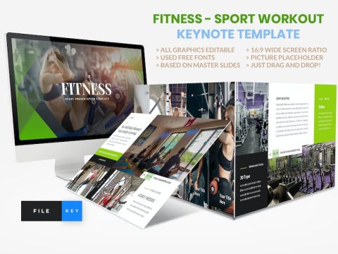 Sport - Fitness Business Workout Keynote Template LHLKX34