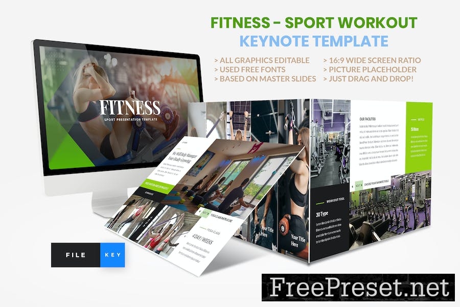 Sport - Fitness Business Workout Keynote Template LHLKX34