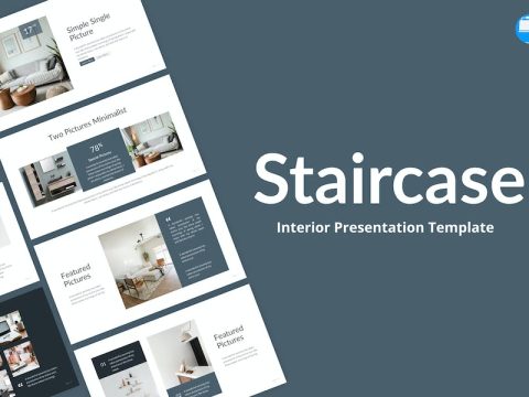 Staircase Blue Minimalist Interior Keynote 8RMTXNF