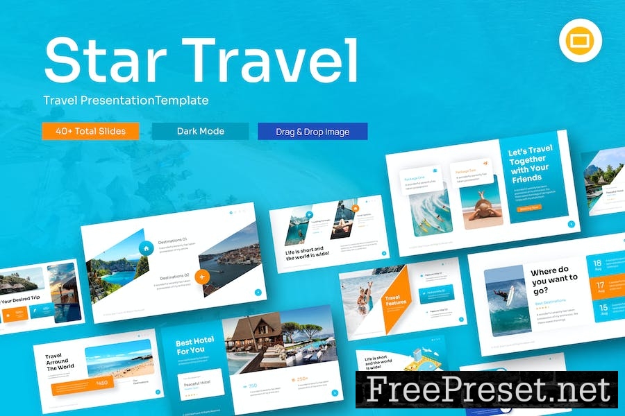 Star Travel Creative Google Slides Template 5K3K5B9