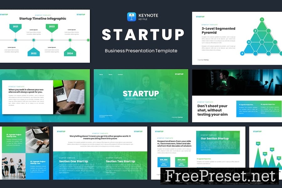 Startup Business Pitch Deck Keynote Template UJLJZSL