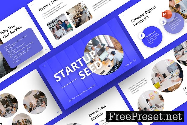 Startupseed Blue Creative Startup PowerPoint