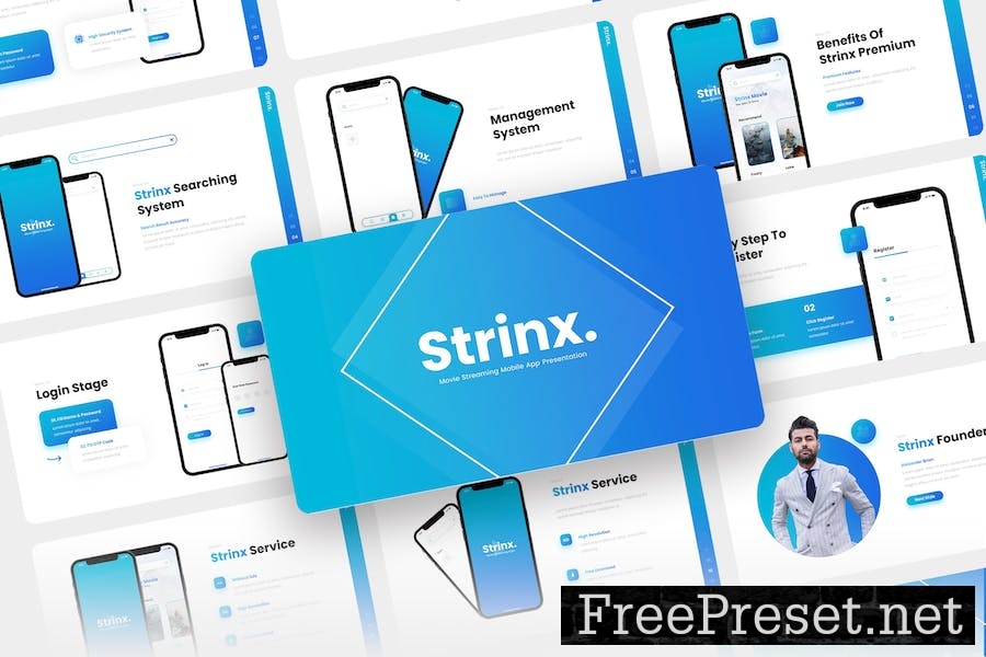 Strinx - Movie Streaming Mobile Apps Keynote VM9N9N6