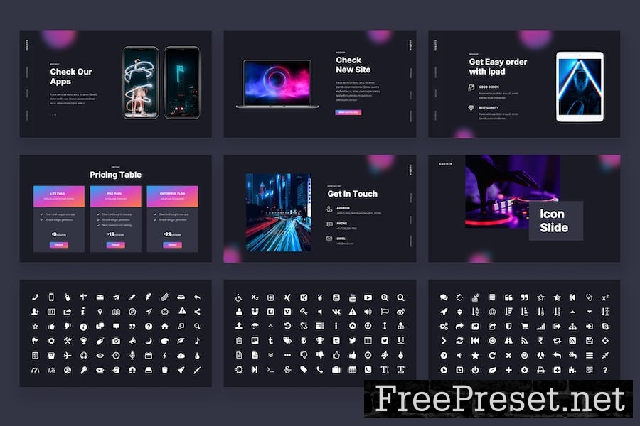 Suchie - Dark Gradient Theme Keynote Template X35SA2U