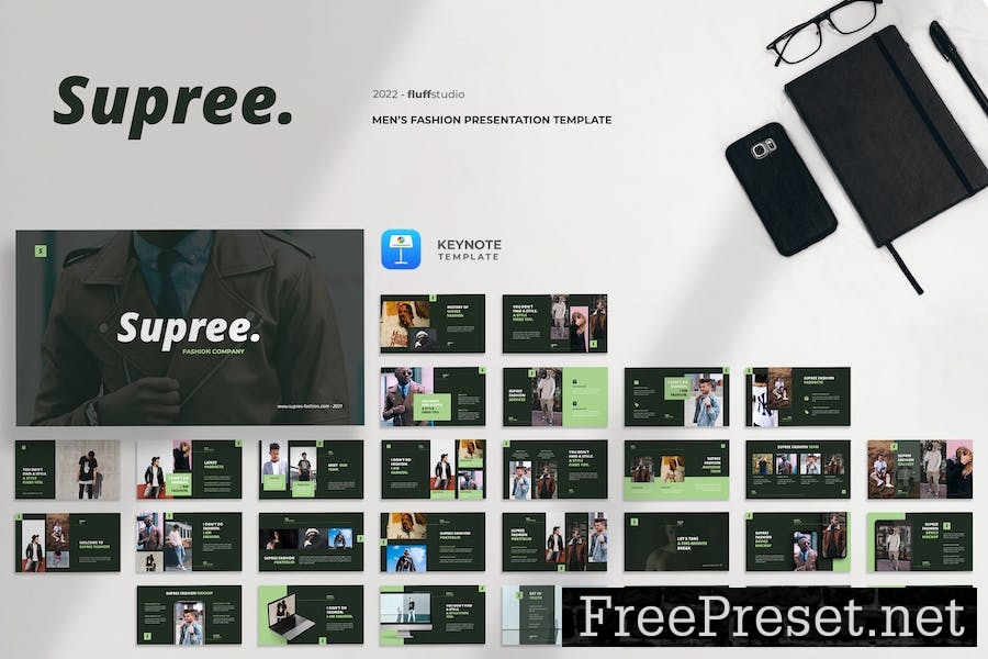 Supree - Men's Fashion Keynote Template FHB386E