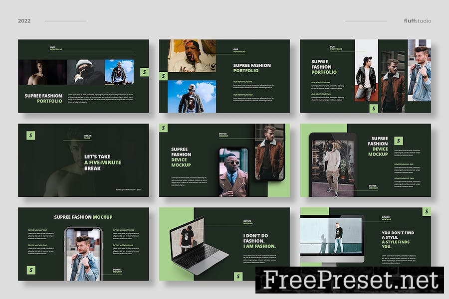 Supree - Men's Fashion Powerpoint Template BYRLHCJ