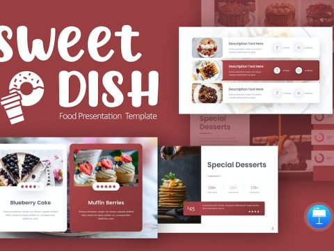 Sweet Dish Maroon Modern Food Vector Keynote 5FZZAQY