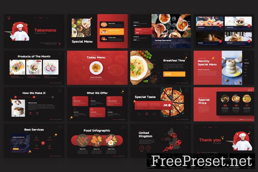 Tabemono Food Professional Google Slides Template N9HUZRX