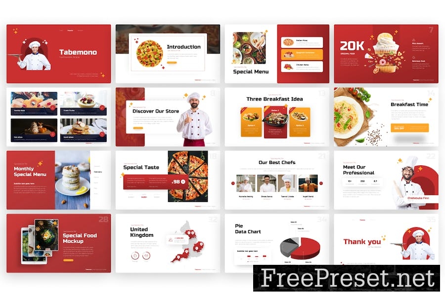 Tabemono Food Professional Google Slides Template N9HUZRX