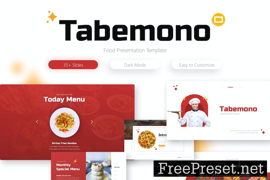 Tabemono Food Professional Google Slides Template N9HUZRX