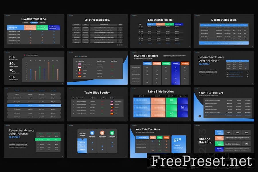 Table Slide Infographic PowerPoint Template SRSFN8Y