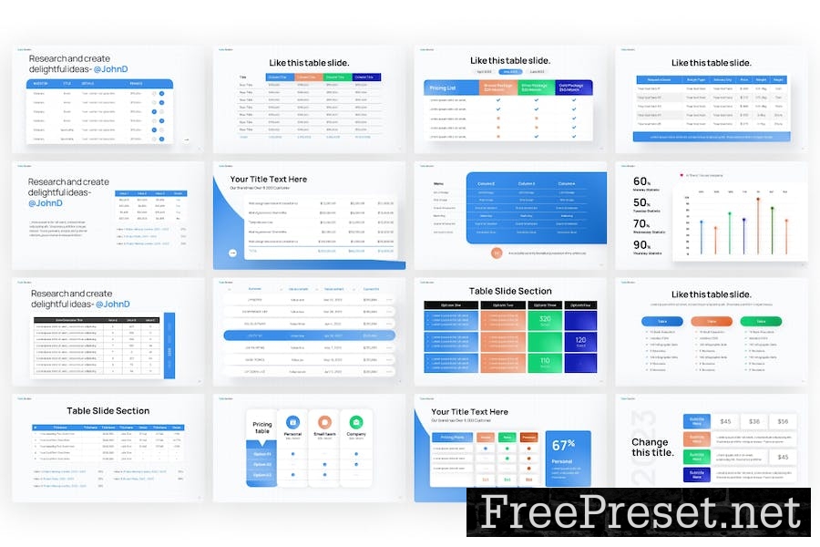 Table Slide Infographic PowerPoint Template SRSFN8Y