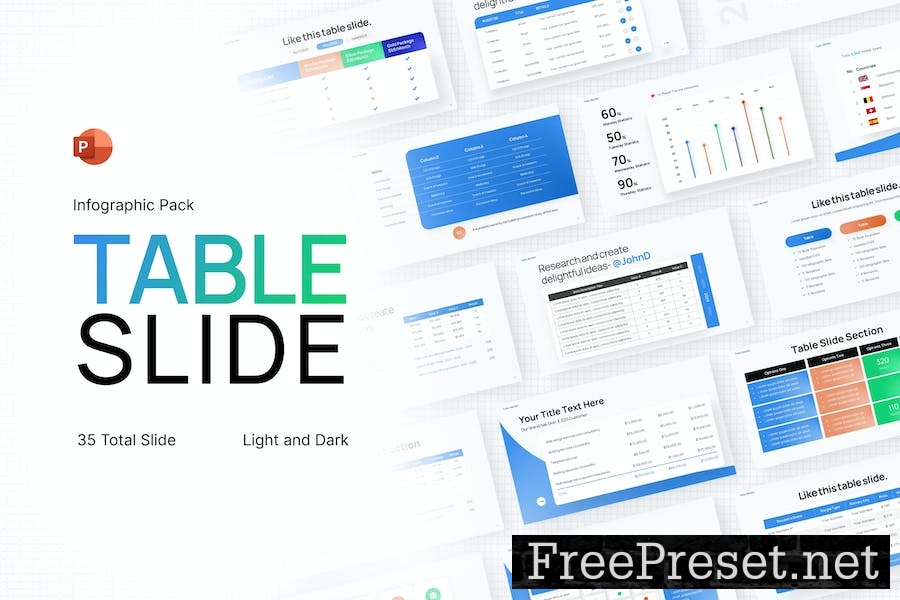 Table Slide Infographic PowerPoint Template SRSFN8Y