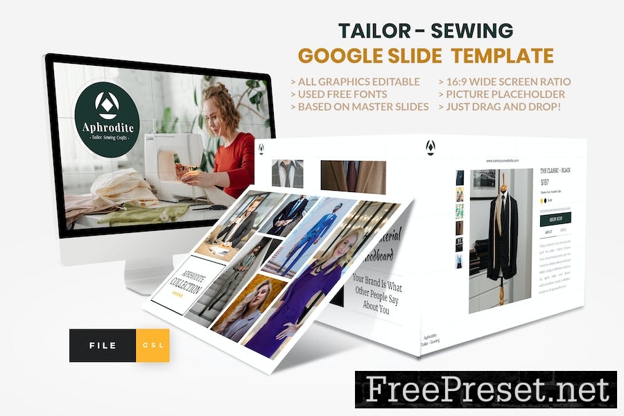 Tailor - Sewing Fashion Craft Google Slide P7WTGZP