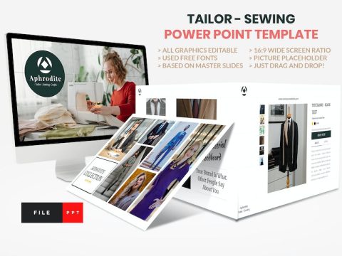 Tailor - Sewing Fashion Craft Powerpoint Template FTQQ2AR