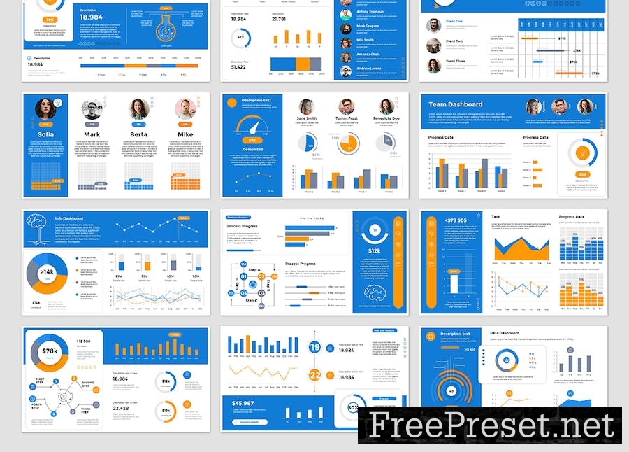 Team Dashboards Powerpoint Presentation Template DRJZJUK