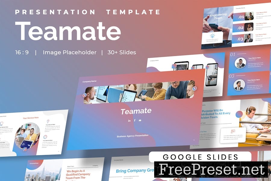 Teamate - Business Agency Company Google Slides 3LSP5V4