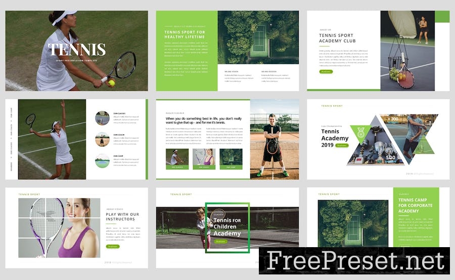 Tennis-Sport Google Slide Template NKWB882