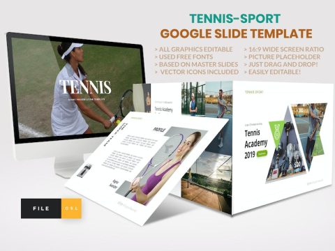 Tennis-Sport Google Slide Template NKWB882