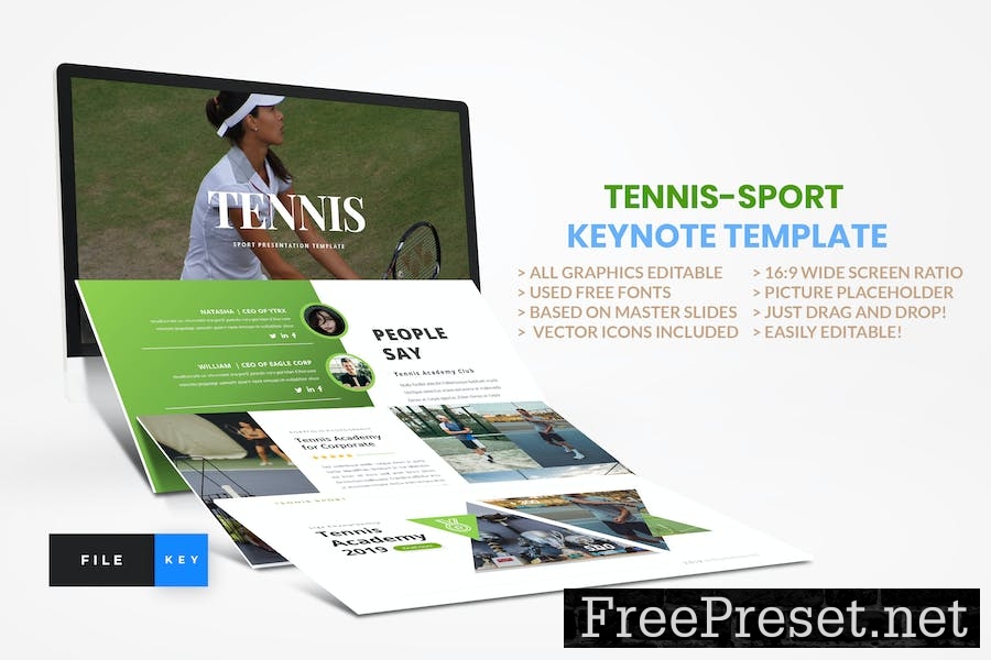 Tennis-Sport Keynote Template 7SKKRST