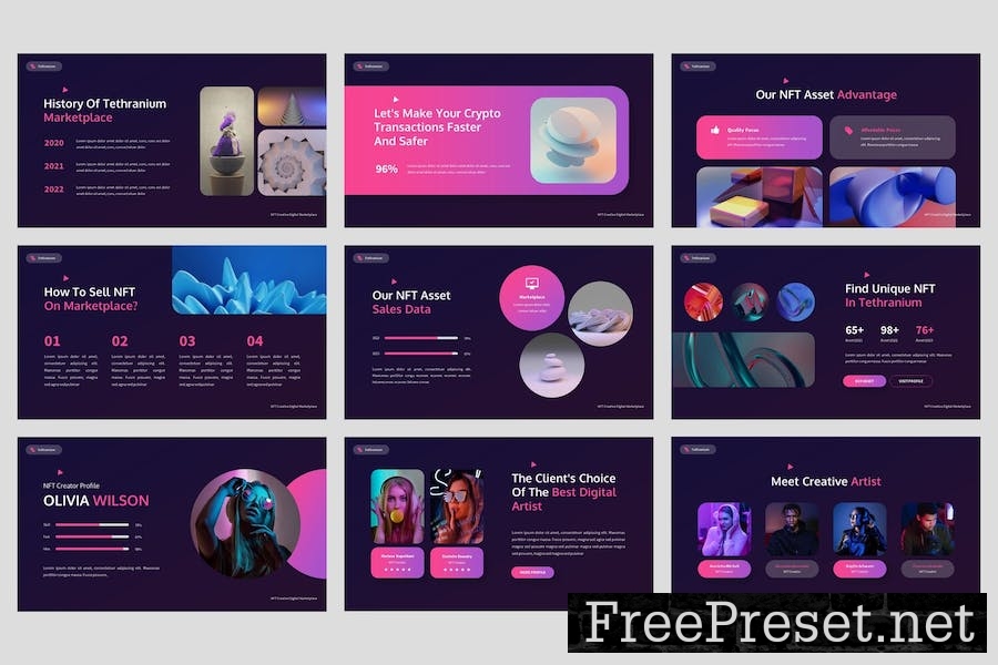Tethranium - NFT Creative Keynote Template 9ERCDPQ