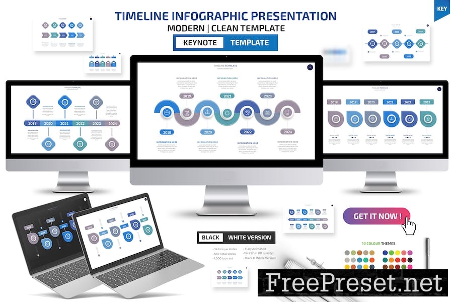 Timeline Keynote Templates R6MR3LP