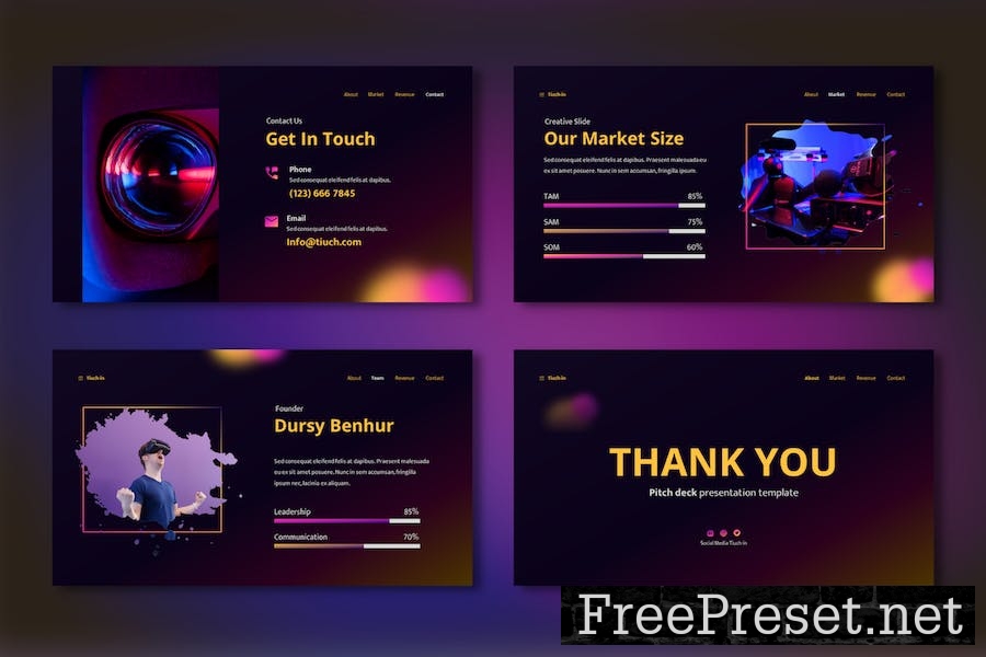 TIUCH-IN Keynote Pitch Deck Presentation Template TKA9Z7J