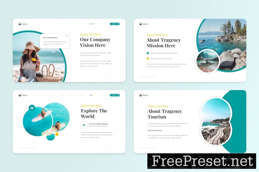 Tragency - Travel Agency Google Slides template DXVSCMS