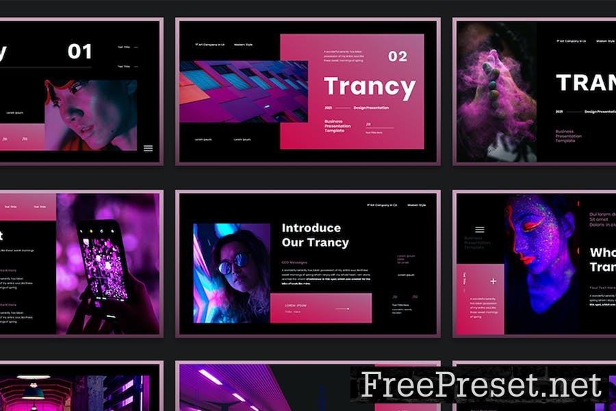 Trancy Business Presentation Google Slide Template 2TRH65Z