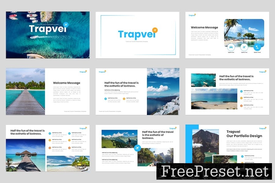 Trapvel - Travel And Tourism Powerpoint Template GCWCBLZ