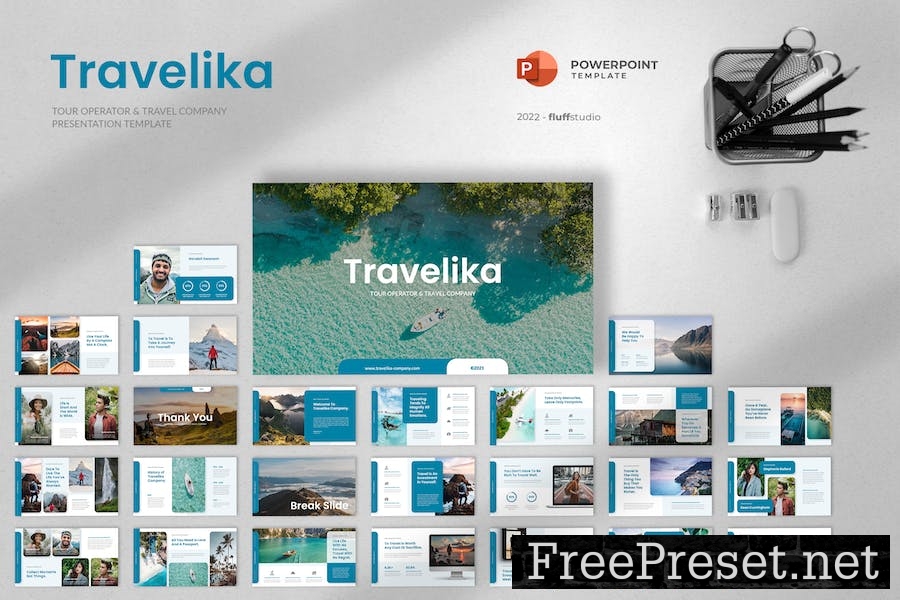 Travelika - Tour and Travel PowerPoint Template JRG64ME