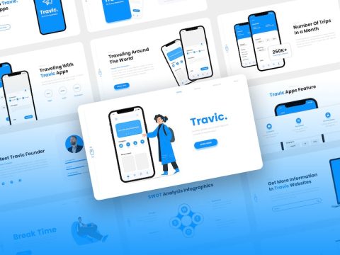 Travic - Travel Agency Mobile App Keynote Template 862WQ6K