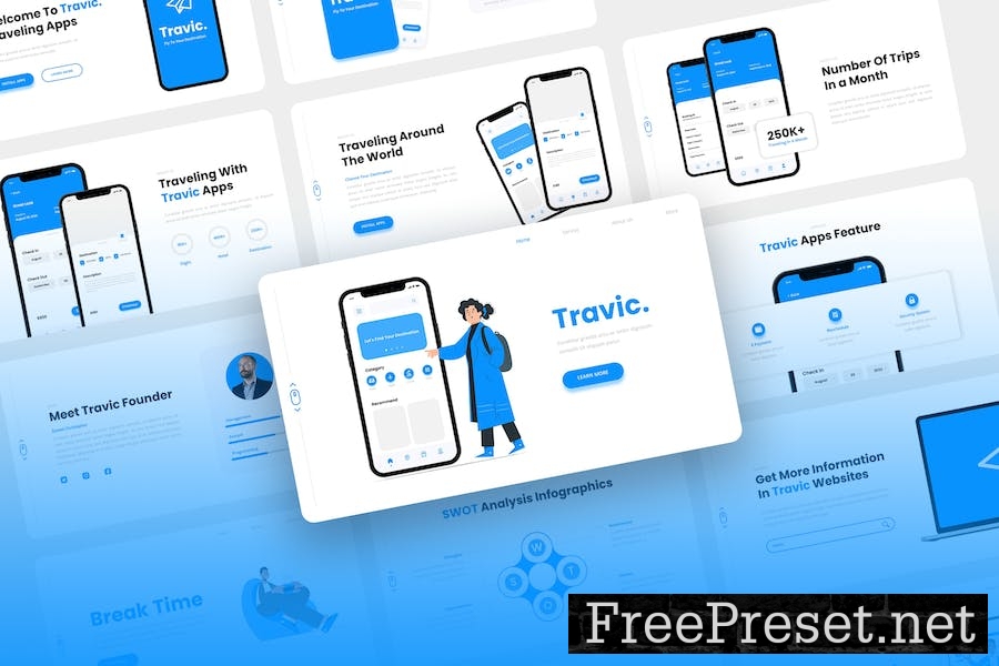 Travic - Travel Agency Mobile App Keynote Template 862WQ6K