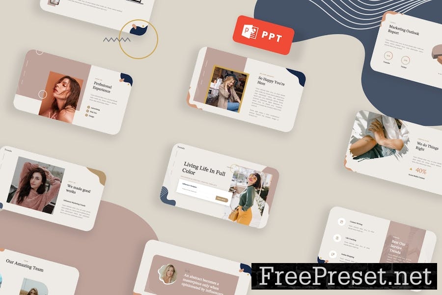 TRENDA - Influencer & Creator Powerpoint Template YUF8FTK