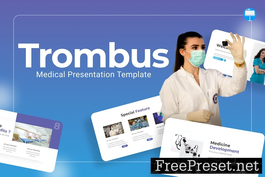 Trombus Blue Modern Medical Keynote LBCN5QR