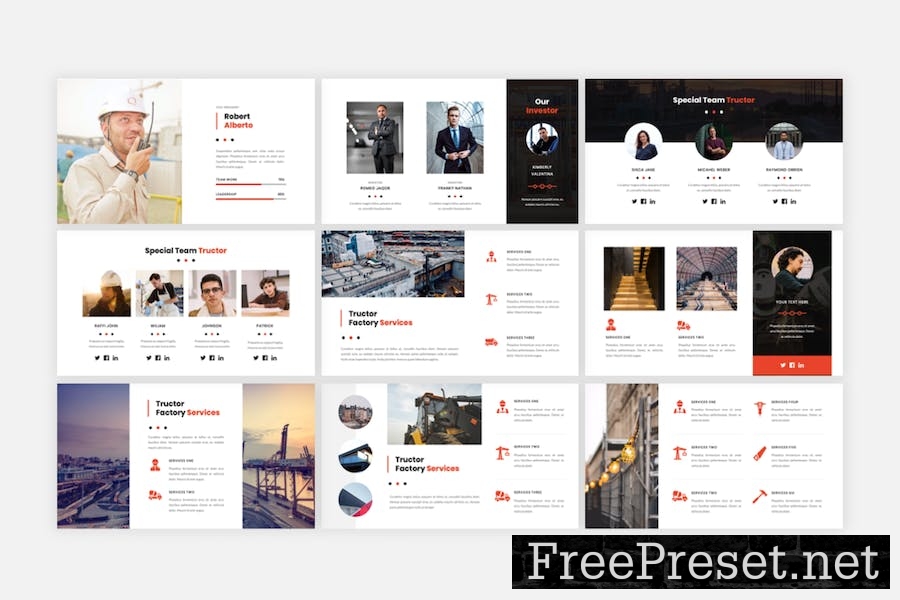 Tructor – Industrial Factory PowerPoint Template DAPVA32