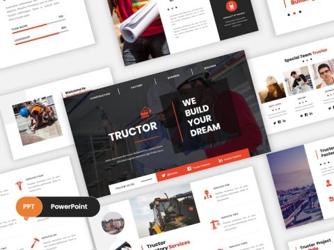 Tructor – Industrial Factory PowerPoint Template DAPVA32