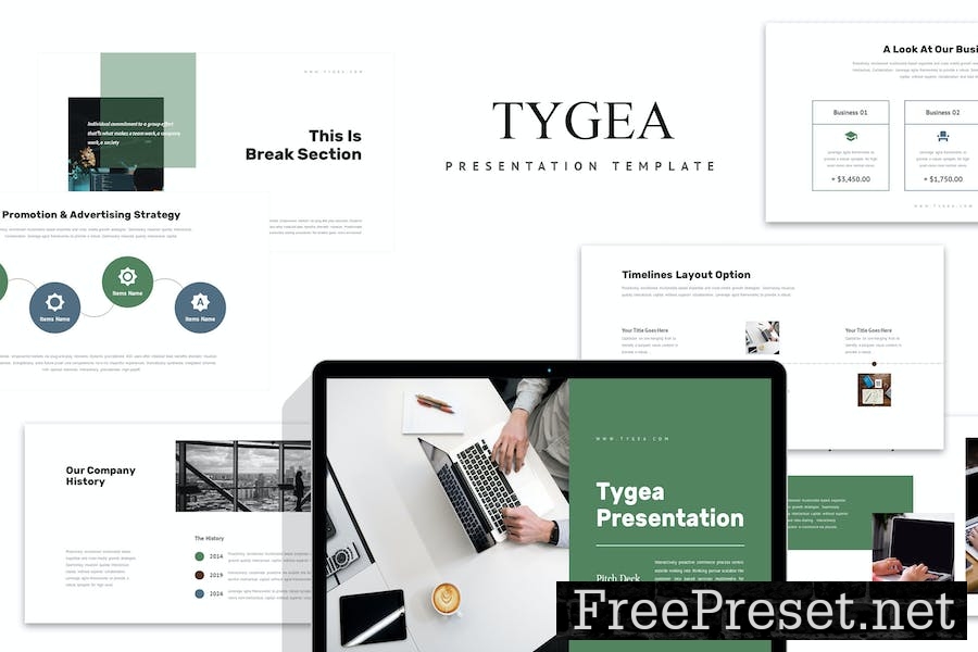 Tygea : Pitch Deck Business Keynote Template FRQE86Z