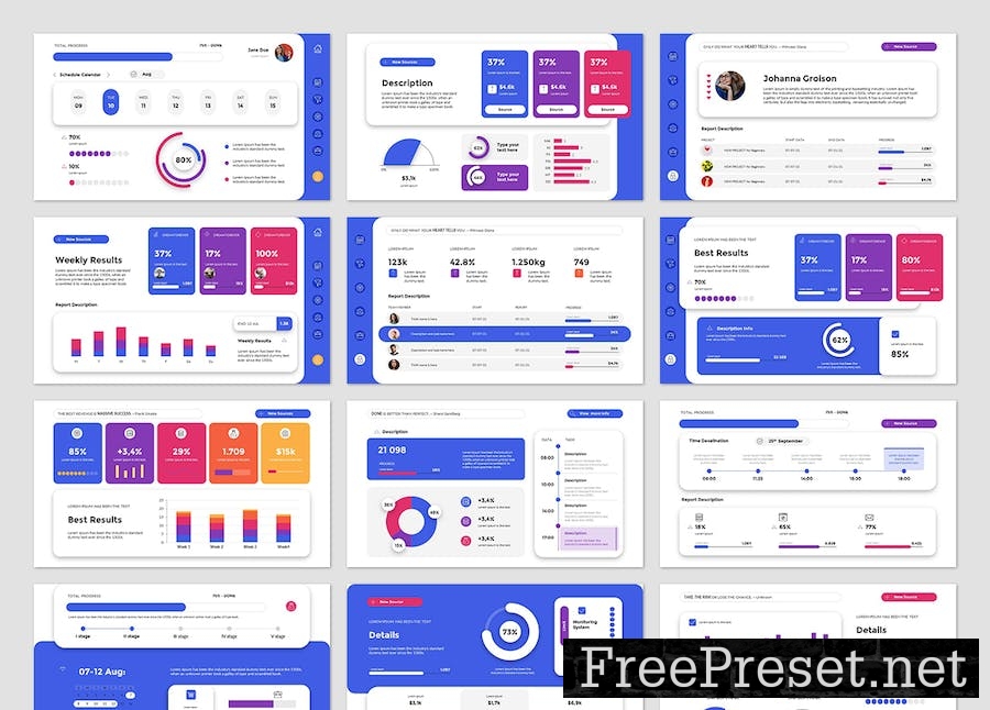 UI Kit Dashboards PowerPoint LC2RF4J